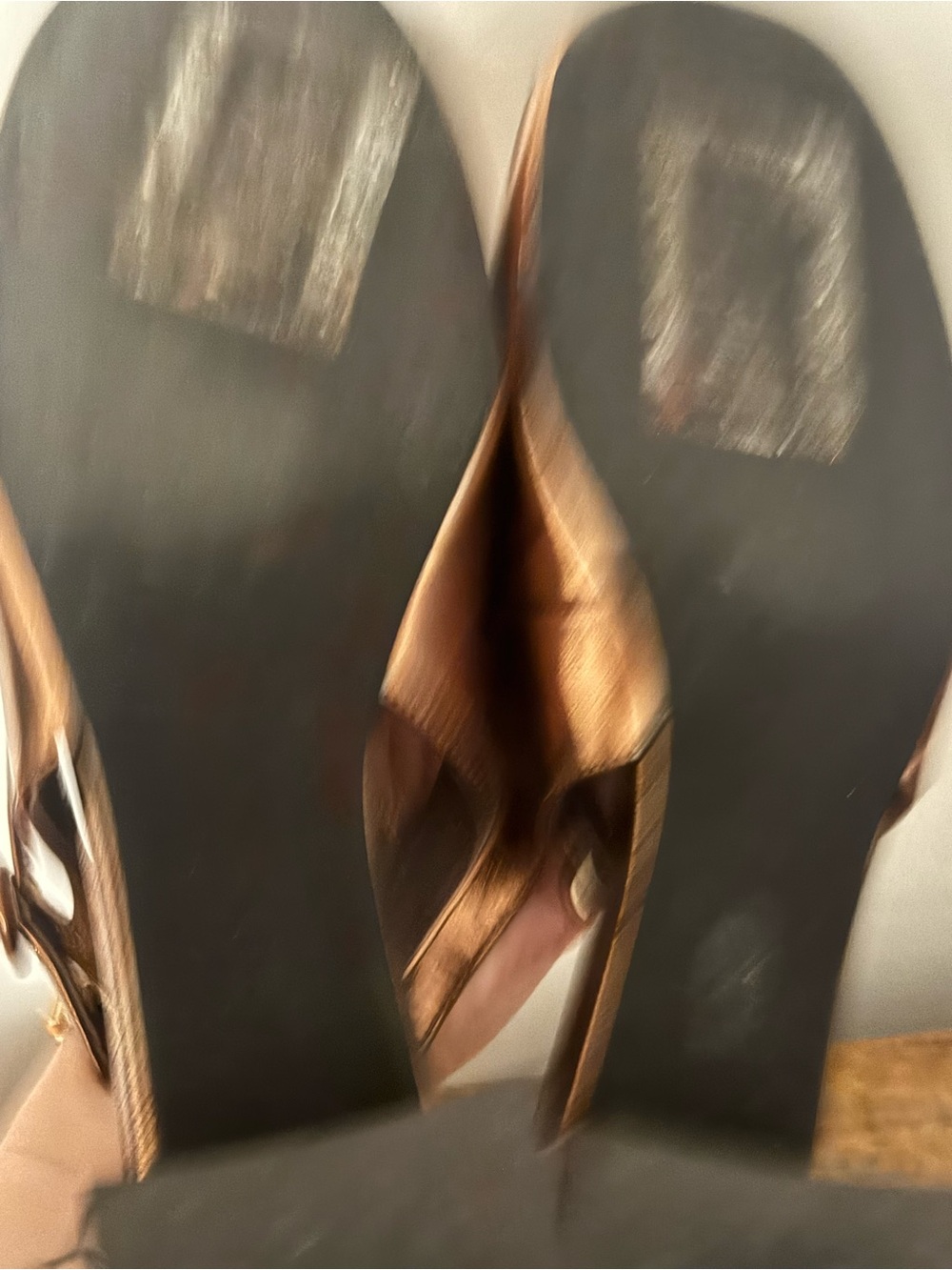 Jeffrey Campbell Metallic Copper Slingback Block Heel Pumps 8.5 - Picture 4 of 6